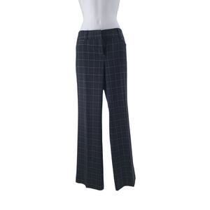 New York & Company stretch women's pants Navy white & blue plaid Size 2 Academia